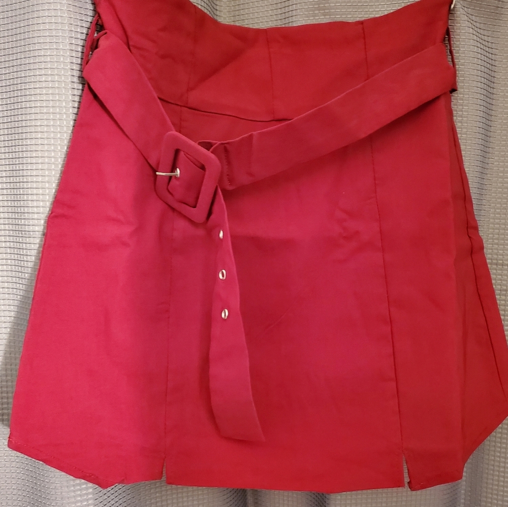 Mini skort Burgundy color